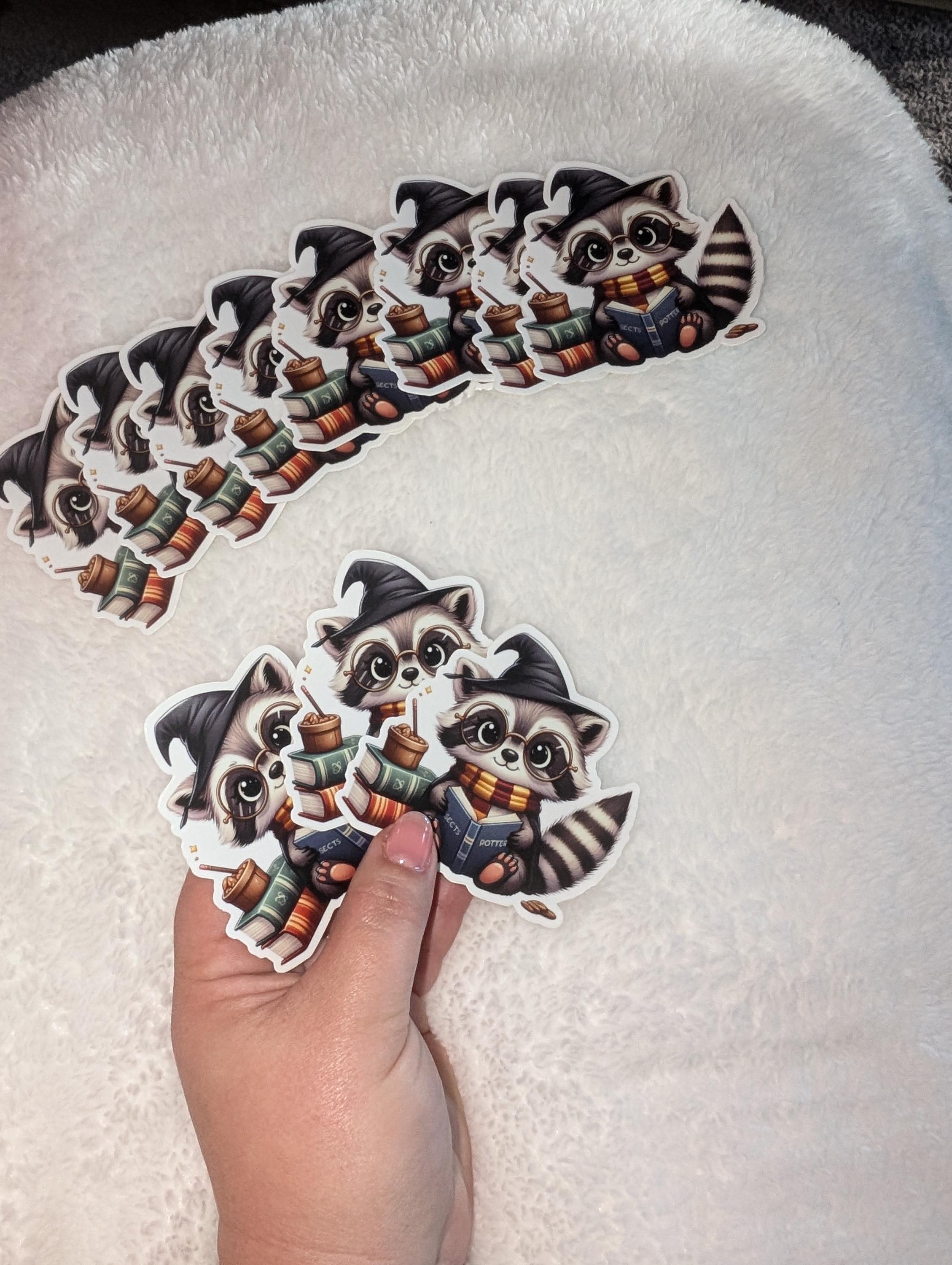 Adorable Raccoon Vinyl Stickers, Cute Sticker Pet Decals, Pet Best Friends Decals, Raccoon Sticker, Water bottle sticker, Die cut sticker