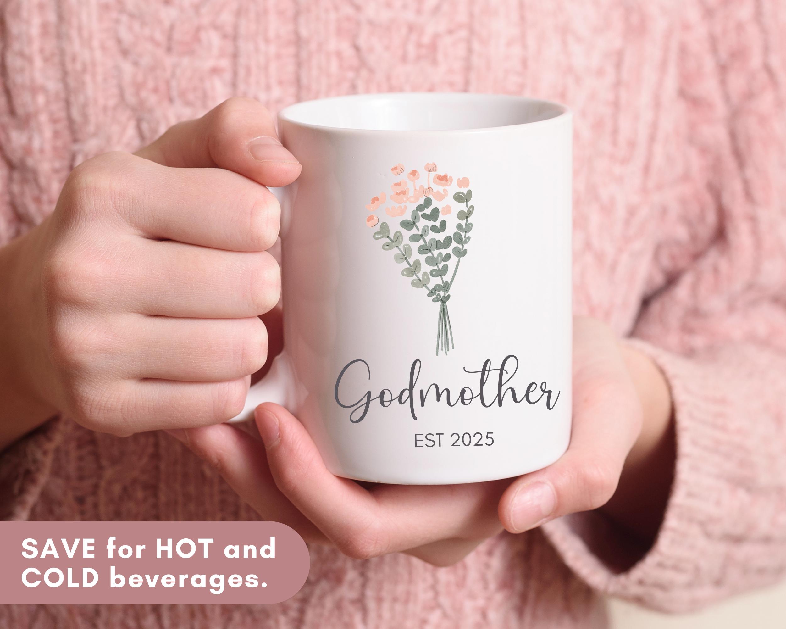 Godmother proposal Gift, Custom Auntie Mug, Custom Gift for Aunt, New Aunt Gifts, Wildflowers Gift for Auntie Godmother gift, Baptism Gift