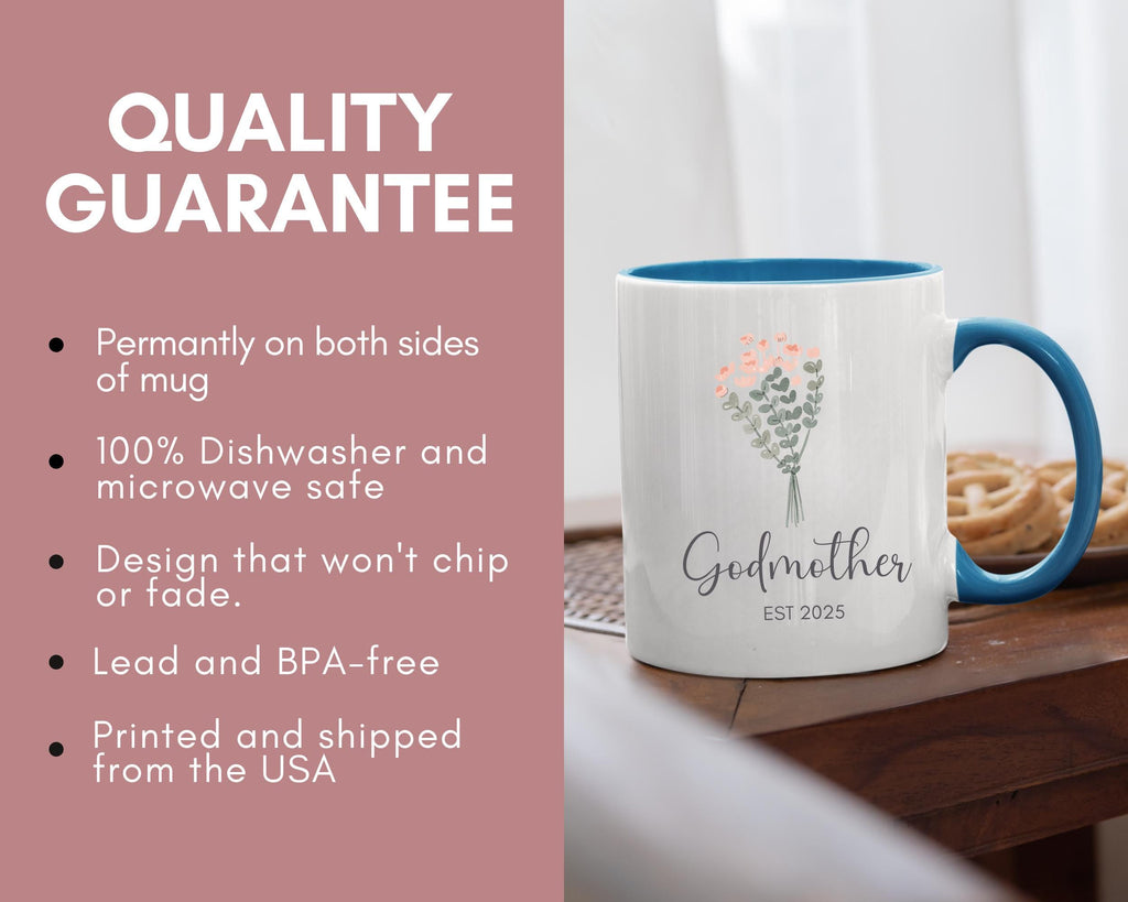 Godmother proposal Gift, Custom Auntie Mug, Custom Gift for Aunt, New Aunt Gifts, Wildflowers Gift for Auntie Godmother gift, Baptism Gift