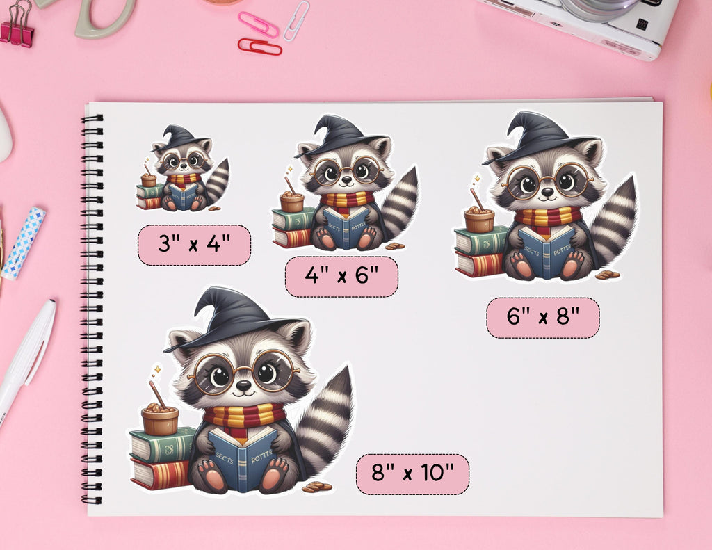 Adorable Raccoon Vinyl Stickers, Cute Sticker Pet Decals, Pet Best Friends Decals, Raccoon Sticker, Water bottle sticker, Die cut sticker