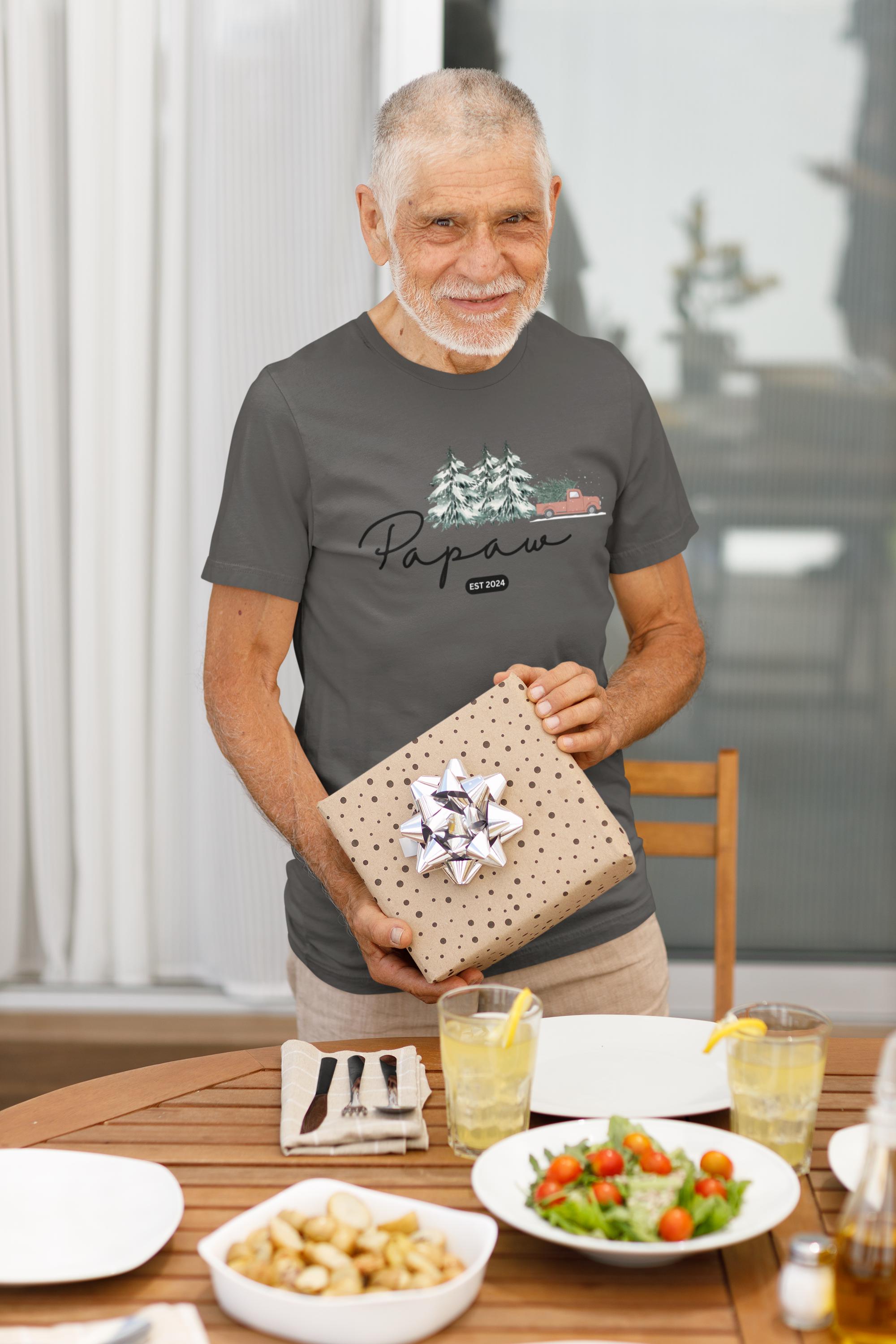 Grandpa Est. 2025 Comfort Colors T-Shirt: Pregnancy Announcement Gift