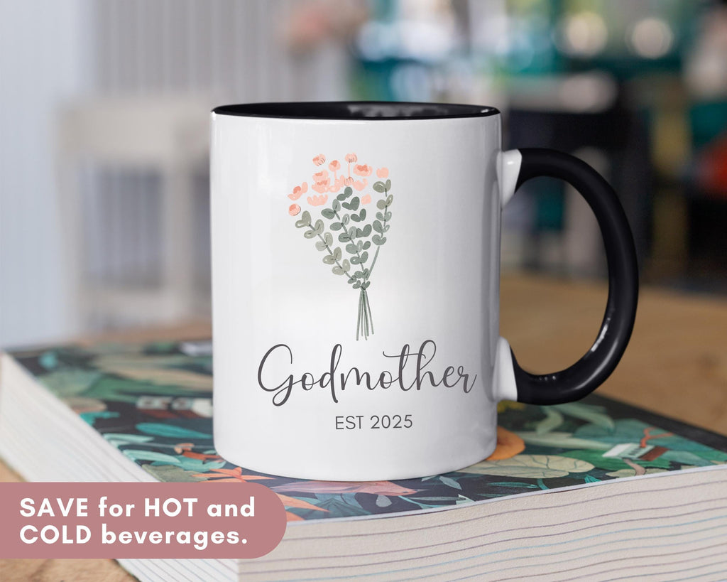Godmother proposal Gift, Custom Auntie Mug, Custom Gift for Aunt, New Aunt Gifts, Wildflowers Gift for Auntie Godmother gift, Baptism Gift