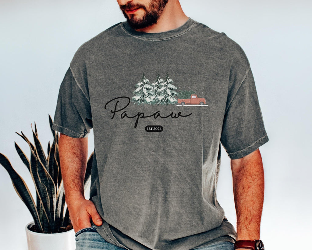 Grandpa Est. 2025 Comfort Colors T-Shirt: Pregnancy Announcement Gift