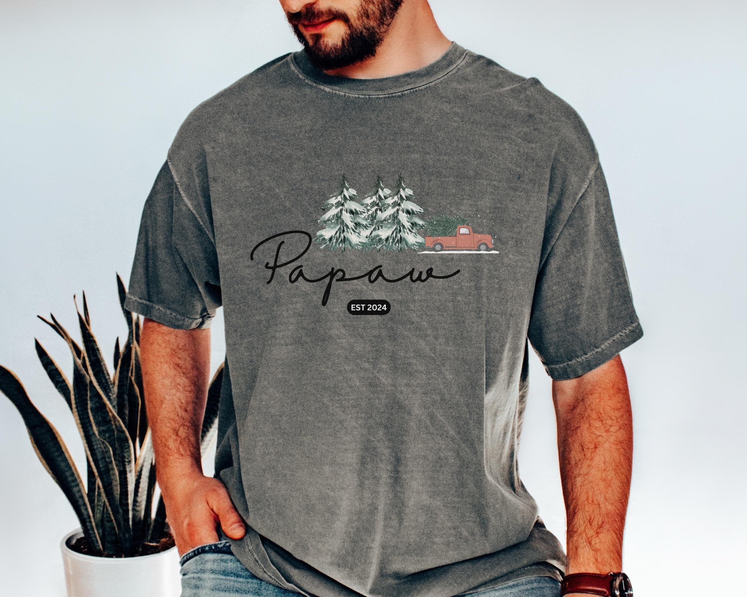 Grandpa Est. 2025 Comfort Colors T-Shirt: Pregnancy Announcement Gift