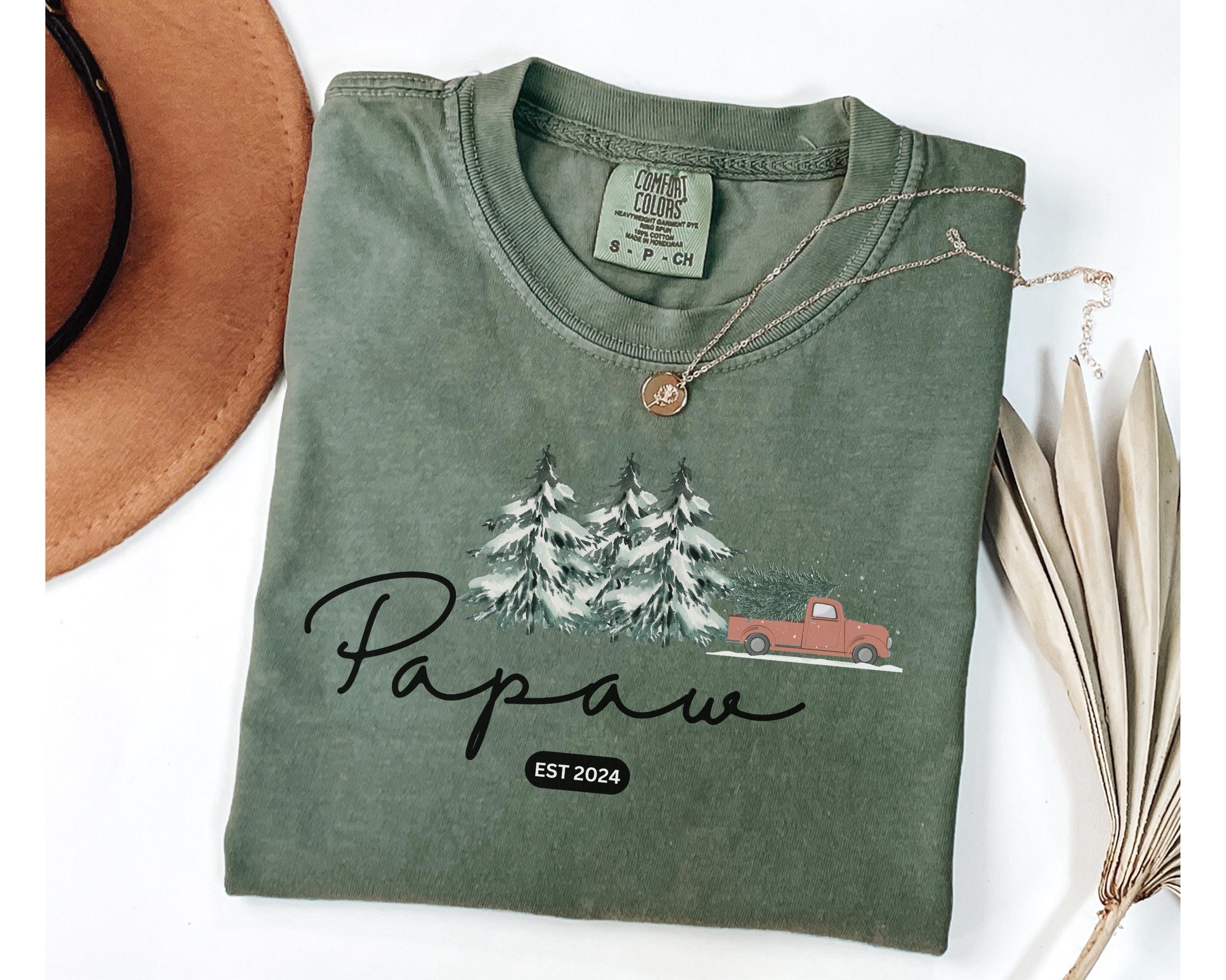 Grandpa Est. 2025 Comfort Colors T-Shirt: Pregnancy Announcement Gift