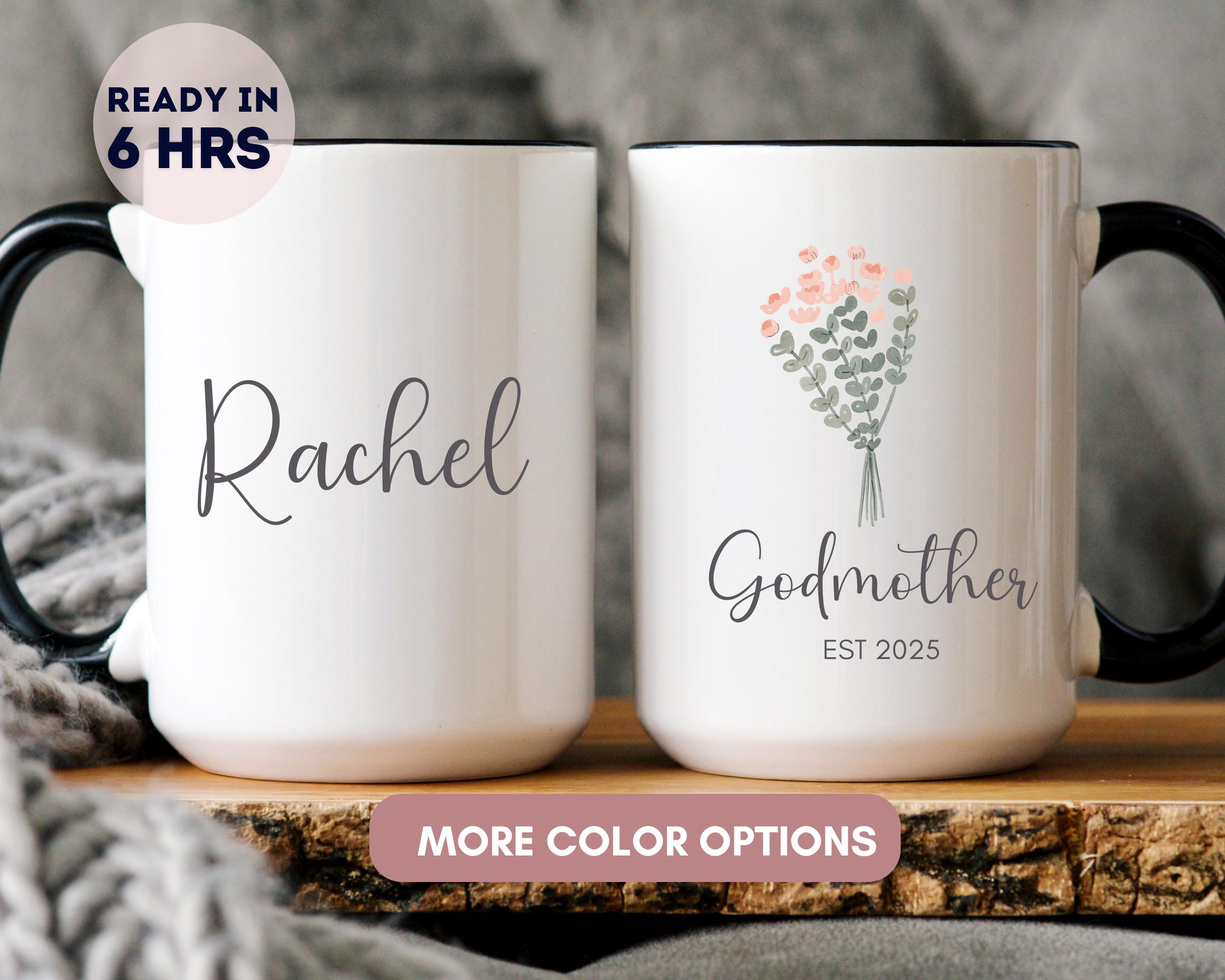 Godmother proposal Gift, Custom Auntie Mug, Custom Gift for Aunt, New Aunt Gifts, Wildflowers Gift for Auntie Godmother gift, Baptism Gift